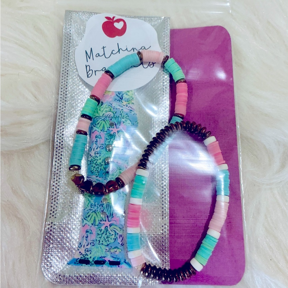 Tropical Looking Apple Watch band with Matching Bracelets